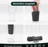 A collage showing a microfibre cloth absorbing water from a glass. Produktbild-Vorschau