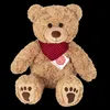 A teddy bear with a red bandana sits against a black background. Podgląd zdjęcia produktu