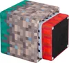 A cube-shaped ottoman with a pixelated design, partially pulled out to reveal another smaller cube inside. Podgląd zdjęcia produktu