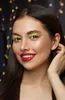 Silvestrovské glamour řasy zlaté třpytky třpytky party Náhled obrázku produktu 5