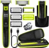 A collection of Philips OneBlade grooming accessories arranged on a white background. Produktbild-Vorschau