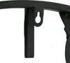 A close-up view of a black metal wall clock's hanging mechanism. Anteprima dell’immagine prodotto