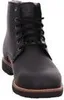 A black leather boot with a brown sole is shown against a white background. Produktbild-Vorschau