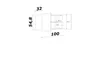 A technical drawing of a kitchen cabinet with dimensions indicated. Produktbild-Vorschau