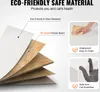 Diagram showing the layered material composition of a product, with callouts for features like eco-friendliness, water resistance, and scratch resistance. Produktbild-Vorschau