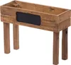 A wooden planter box with legs and a chalkboard insert, shown against a white background. Produktbild-Vorschau