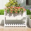 vidaXL Fioriera con ripiano bianco 111,5x54x81 cm in legno Anteprima dell’immagine prodotto 3