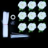 Camerazar Lot de 9 roses roses crème avec ruban décoratif Voir les images du produit 12