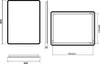 Technical drawing of a mirror with dimensions and details. Náhled obrázku produktu