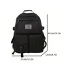 A black backpack with dimensions indicated by lines and text. Náhľad obrázku produktu