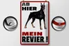 Blechschild Hinweis 20x30cm ab hier mein Revier Hund Produktbild-Vorschau 2
