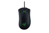 A black Razer DeathAdder Elite gaming mouse is shown from a top-down perspective against a white background. Produktbild-Vorschau