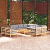 vidaXL 12 tlg. Garten Lounge Set mit Grauen Kissen Produktbild-Vorschau 2