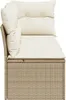 vidaXL Gartensofa mit Kissen 3-Sitzer Beige Poly Rattan Produktbild-Vorschau 5