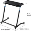 A black adjustable and foldable bike table with wheels. Podgląd zdjęcia produktu