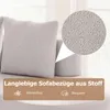 A close-up of a sofa cushion with a magnified view of the fabric texture, and text overlays highlighting product features. Náhľad obrázku produktu