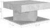 vidaXL Couchtisch Betongrau 57x57x30 cm Holzwerkstoff Voir les images du produit 5