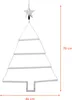 A white Christmas tree silhouette decoration with a star on top, with dimensions indicated. Voir les images du produit