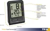 A product image of a TFA Dostmann Funk-Thermometer, showing its dimensions and features with callouts. Anteprima dell’immagine prodotto