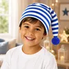 Kinder Schlafmütze mit Bommel - Baumwolle | Blau Weiß Produktbild-Vorschau 8