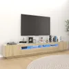 vidaXL TV-Schrank mit LED-Leuchten Sonoma-Eiche 260x35x40 Produktbild-Vorschau 2