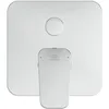 A close-up studio shot of a chrome bathroom faucet control plate. Produktbild-Vorschau