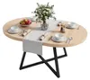 Table à manger ronde à rallonges 100-140 x 100 cm pour 4 à Voir les images du produit 7