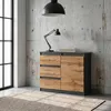 Komoda 80 cm Aga antracyt wotan matowa z szufladami Podgląd zdjęcia produktu 2