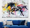Modern rennendes Pferd Colour Wandbild Leinwandbild Produktbild-Vorschau 2