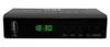 A black digital set-top box with a green digital display. Produktbild-Vorschau