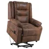 A brown recliner chair with a lift assist mechanism is shown against a white background. Produktbild-Vorschau
