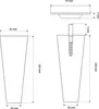 Technical drawings of furniture legs with dimensions. Produktbild-Vorschau