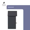 A dark gray cuckoo clock is shown from the side against a white background. A purple overlay with text is in the upper right corner. Produktbild-Vorschau