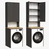 Two identical laundry cabinets with washing machines underneath, shown from the front. Anteprima dell’immagine prodotto