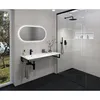 A modern bathroom with a wall-mounted sink and a walk-in shower. Náhled obrázku produktu