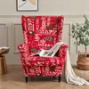 Stretch wingback sofa slipcover Printed Elastan sofa cover Náhled obrázku produktu 6