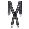 Hosenträger Schwarz Weiß Muster X Form 5 cm Produktbild-Vorschau 2