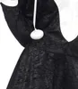 Close-up of a black costume with a white pom-pom on a string. Produktbild-Vorschau