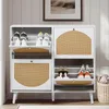 FCH Schuhschrank mit 4 Klappen, Schuhregal en Rattan für Produktbild-Vorschau 1