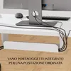 A close-up view of a desk with a computer monitor, keyboard, mouse, and integrated cable management tray. Anteprima dell’immagine prodotto