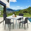 Weiß Quadratisch Tisch und 4 Stühle Farbiges Produktbild-Vorschau 7