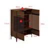 Glasvitrine 80x40x115cm Nussbaum-Optik mit warmer Produktbild-Vorschau 6