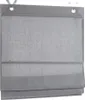 A gray linen Roman shade is shown hanging against a white background. Produktbild-Vorschau