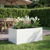 vidaXL Zahradní květináč, bílý, 120 x 80 x 60 cm, ocel s Náhled obrázku produktu 2