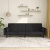 The Living Store Schlafsofa 2-Sitzer mit 2 Kissen Schwarz Produktbild-Vorschau 2