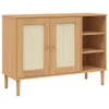 vidaXL Sideboard SENJA aspect rotin brun 112x40x80 cm bois Voir les images du produit 2