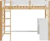 Hochbett mit RGB LED-Streifen, Lattenrost, Regal, Treppe Produktbild-Vorschau 5