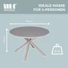 Tisch Malaga 120 cm rund ivory Aluminium Produktbild-Vorschau 3