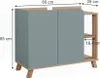 A product shot of a bathroom cabinet with dimensions indicated. Náhled obrázku produktu