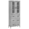 vidaXL Highboard gris béton 69,5x34x180 cm Bois composite Voir les images du produit 2